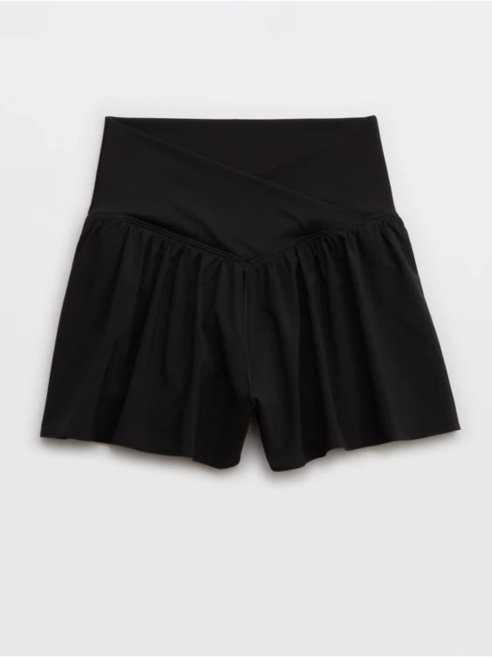 OFFLINE by Aerie Size M Crossover Real Me Flowy Shorts Black Stretch Athleisure - Picture 4 of 8